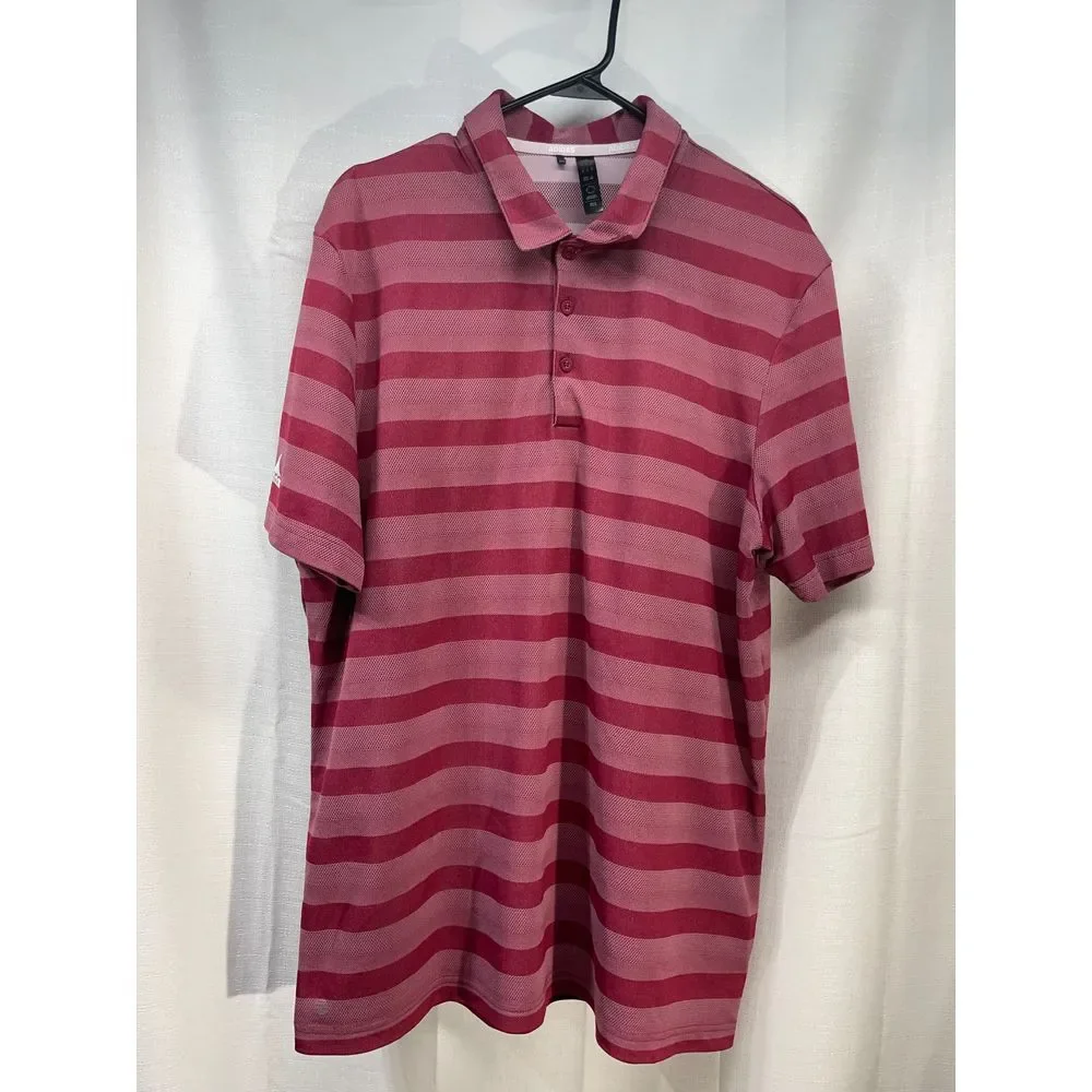 Adidas‎ Men's Polo Stripes Breathable Red Size XL